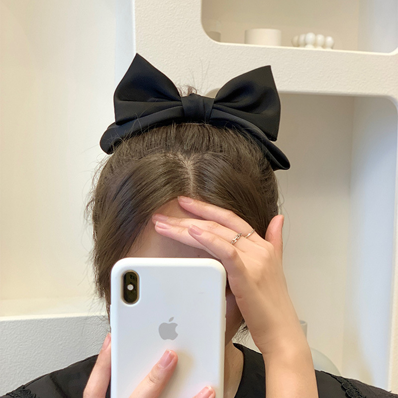 3D Ribbon Bow Hair Clip, Elegant Double-Layer Top Spring Pin