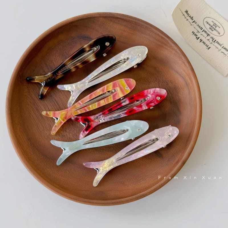 Sweet Acetate Patterned Fish Hair Pin, Minimalist Duckbill Side Clip
