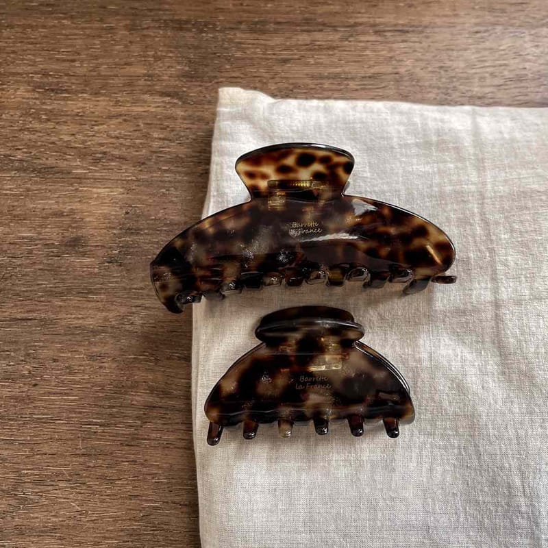 Elegant Caramel Pearl Claw Clip, French Acetate Half-Up Shark Clip