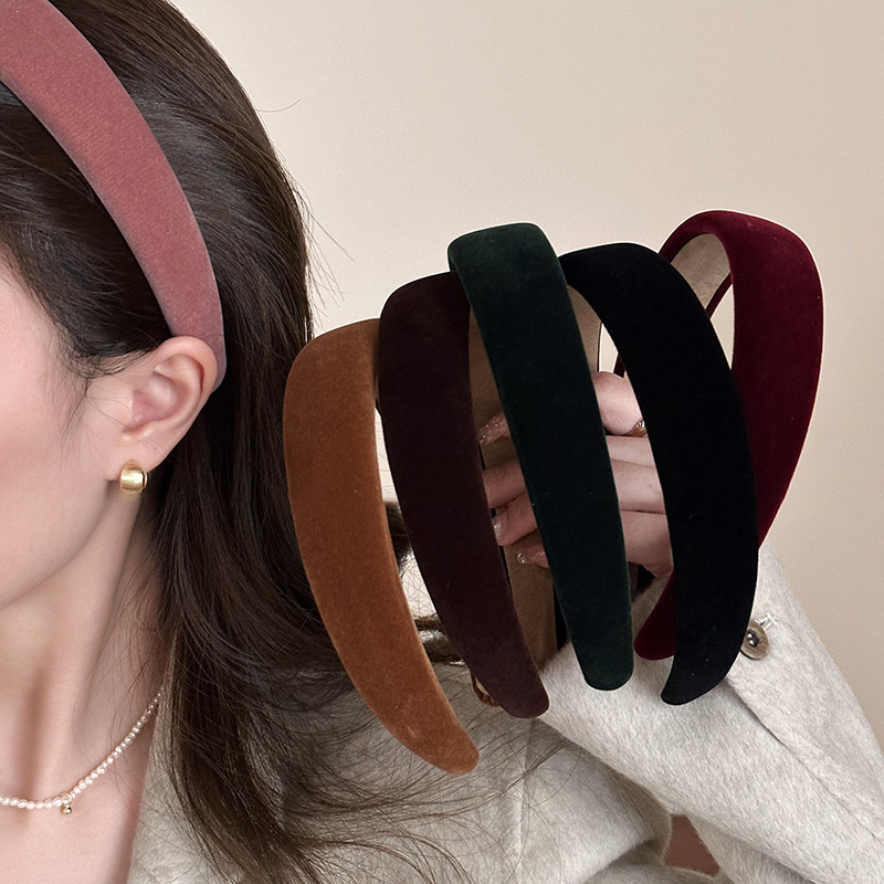 LUMINA Solid Velvet Wide Headband