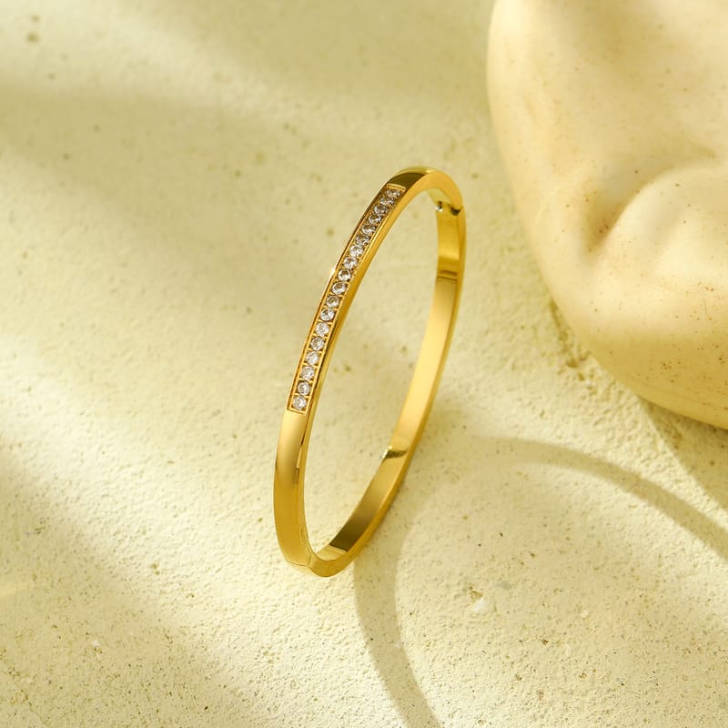 Zircon Octagram Stainless Steel Bangle