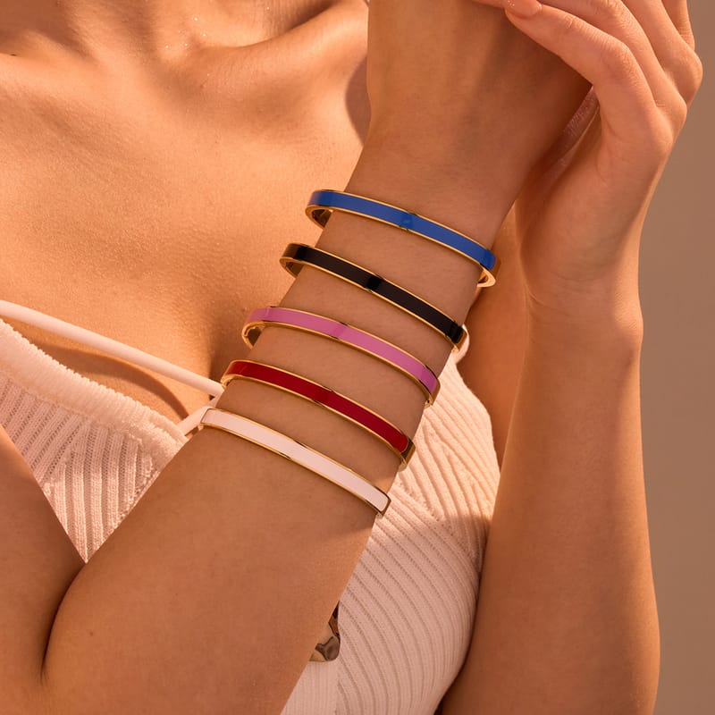 Colorful Enamel Stainless Steel Bangle