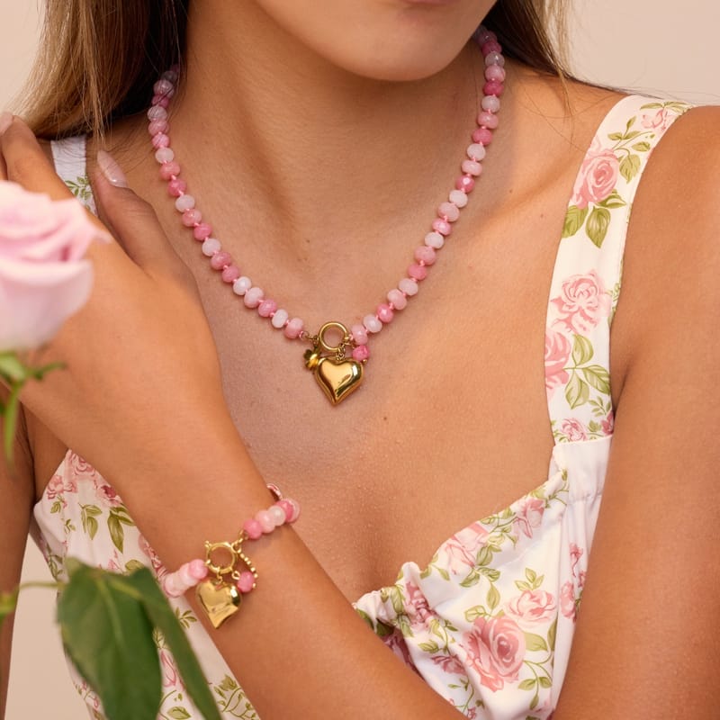 European 18K Gold Natural Stone Necklace, 18K Gold Plated Collarbone Clavicle Chain, Minimalist Layering Jewelry Gift for Her Daily Wear